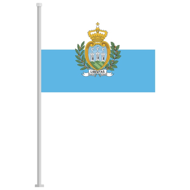 San Marino national flag pole icon isolated on white background