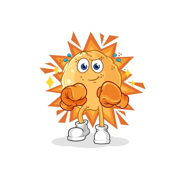 Sand ball boxer character cartoon mascot vector