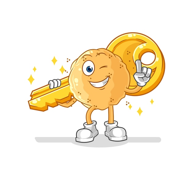 Sand ball carry the key mascot cartoon vector