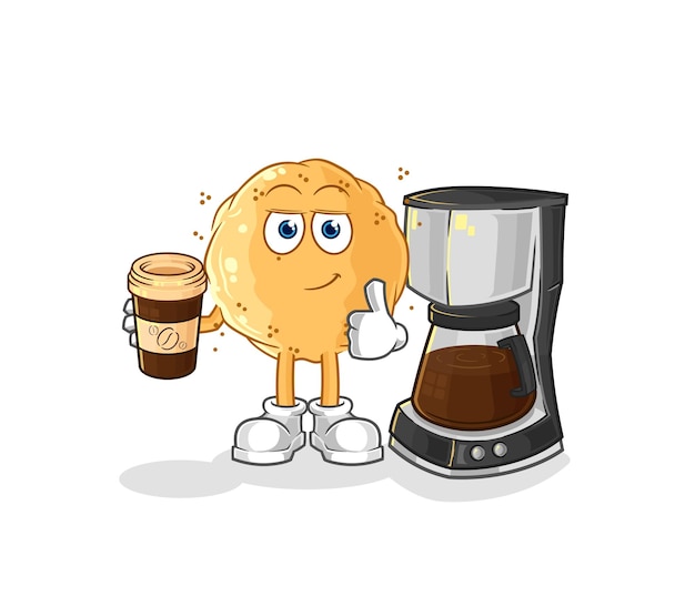 Sand ball drinking coffee illustration character vector