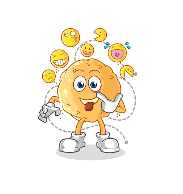 Sand ball laugh and mock character cartoon mascot vector