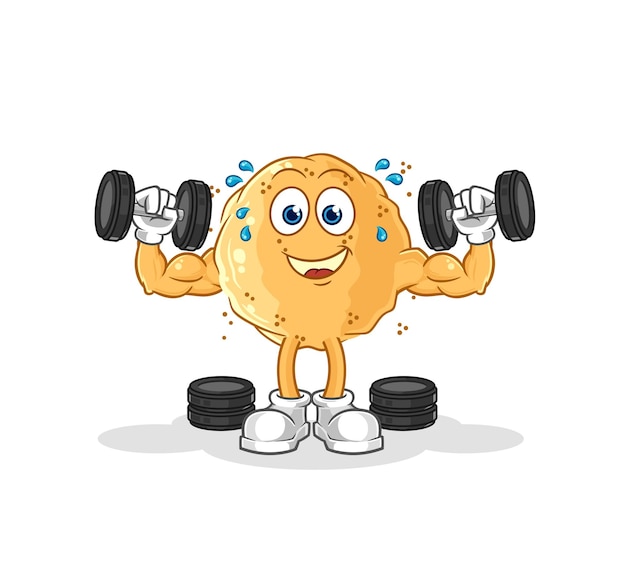 Sand ball weight training illustration character vector