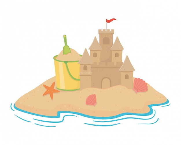 Sand castle in the beach 