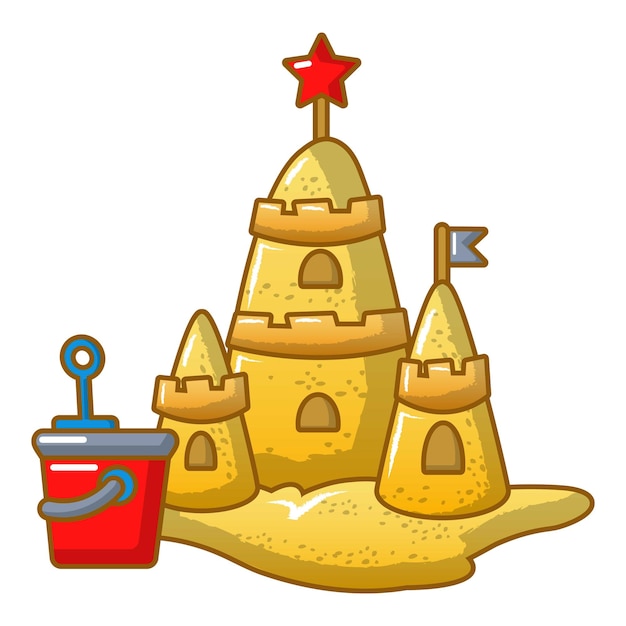 Sand castle icon Cartoon illustration of sand castle vector icon for web