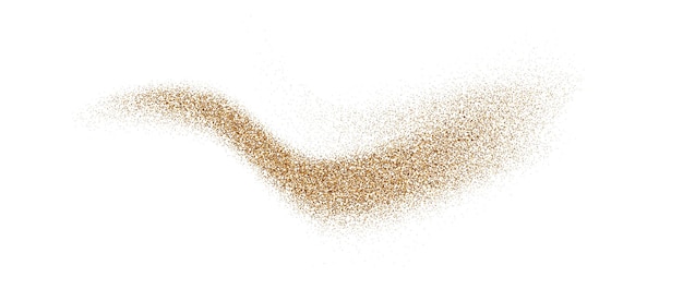 Vector sand powder splash flowing dust speckles and particles wave texture brown ground grain scatter