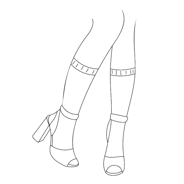 Sandals and socks outline illustration