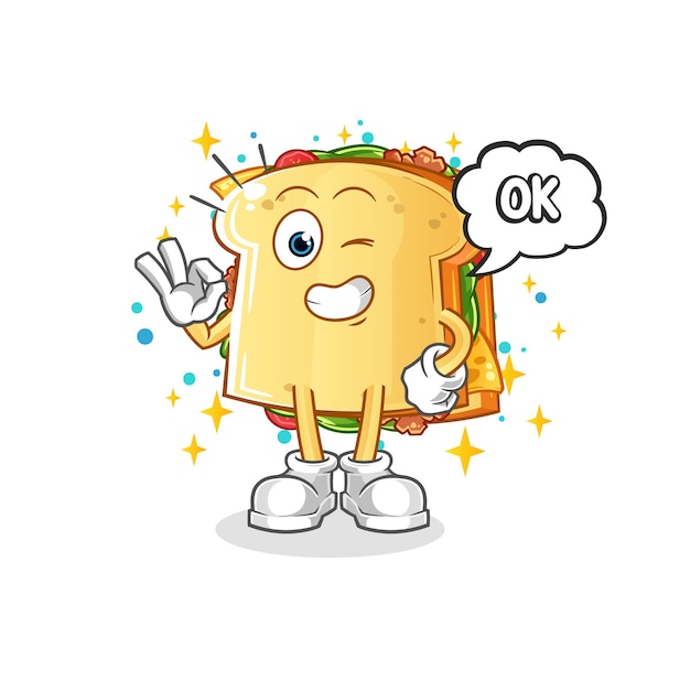 Sandwich agree mascot. cartoon vector