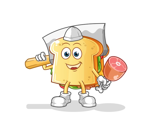 sandwich Butcher illustration. character vector