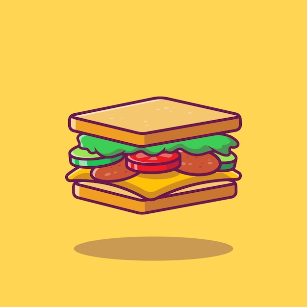 Sandwich Cartoon   Illustration.