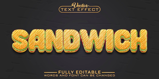 Sandwich Editable Text Effect Template