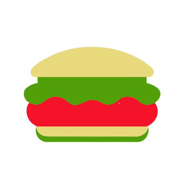 Vector sandwich icon colored shapes