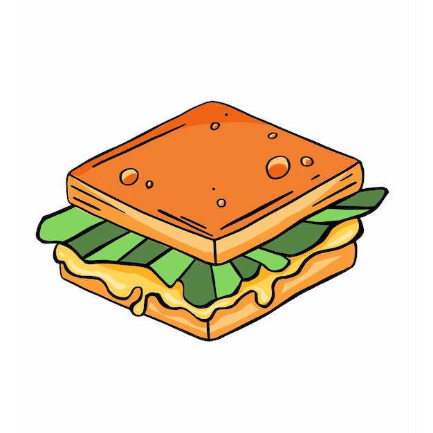 Sandwich illustrations can be for interior posters promotional content images profile photos or whatever Flat vector technique illustration