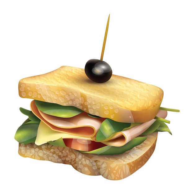 Sandwich illustrations on transparent background