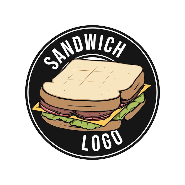 sandwich logo badge concept for restaurant