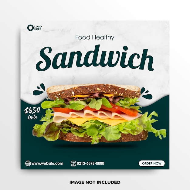 Sandwich promotion social media instagram post banner template