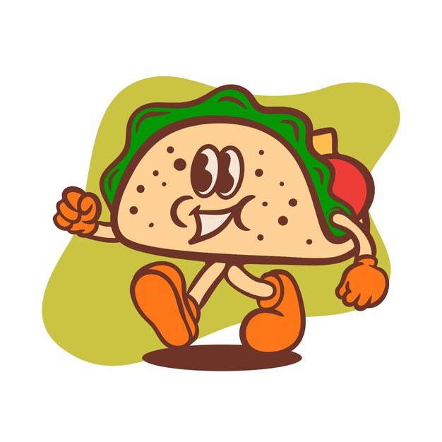 Sandwich toast junkfoods pack groove style illustration