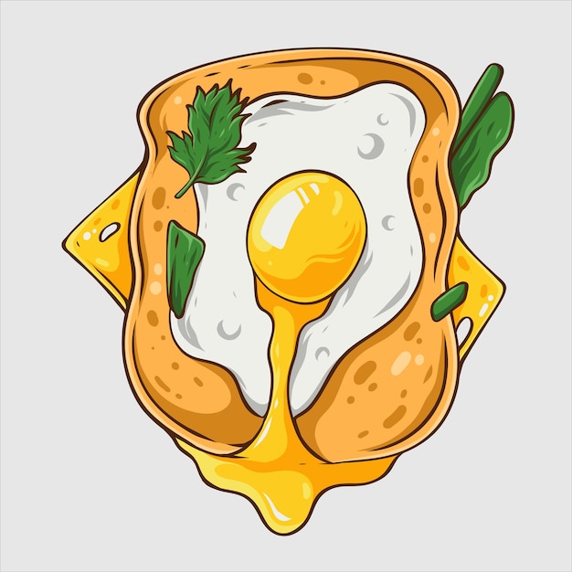 Sandwich With Egg Drawing