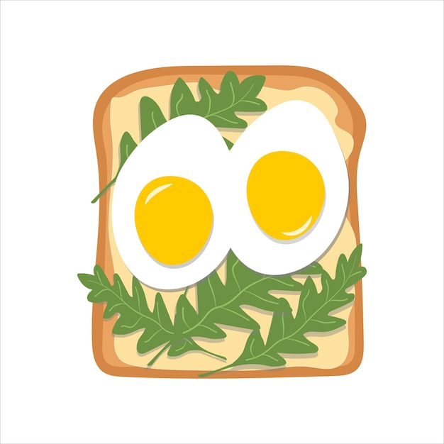 Sandwich with egg vector illustration. Healthy toast flat style.