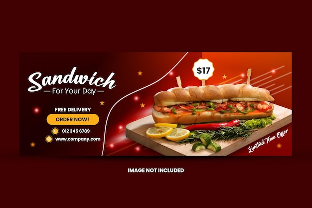 Sandwich For Your Day Facebook Cover Template