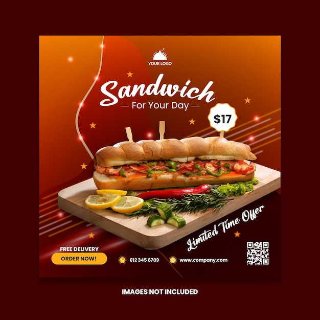 Sandwich For Your Day Social Media Poster