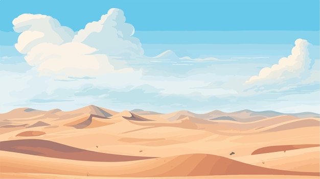 Vector sandy desert dunes panorama landscape