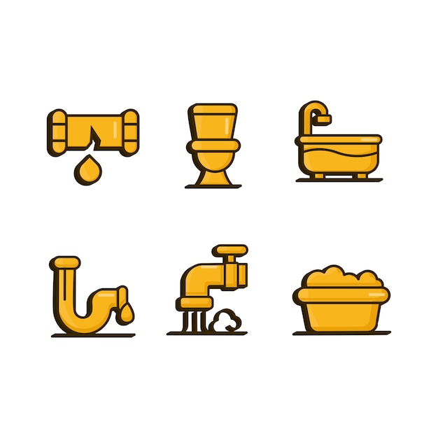 sanitary piping system vector set design