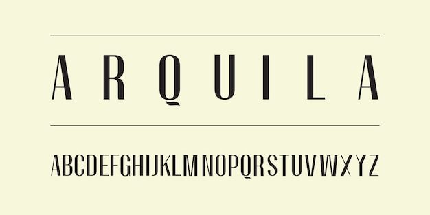 Sans serif typeface alphabet for creating elegant headlines