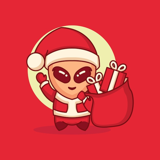 Santa Alien illustration