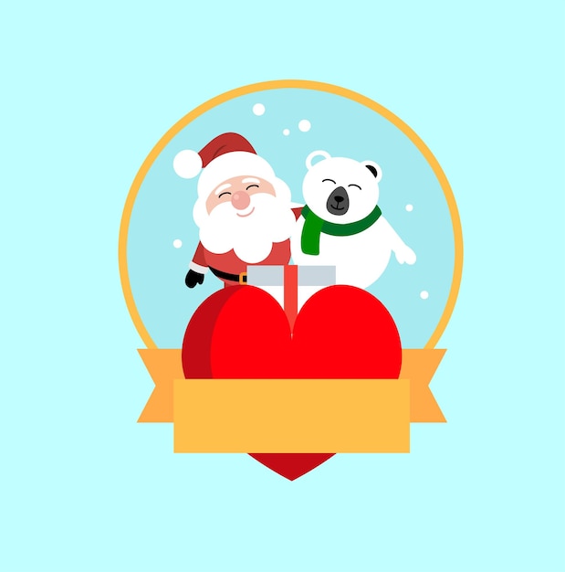 Vector santa and bear