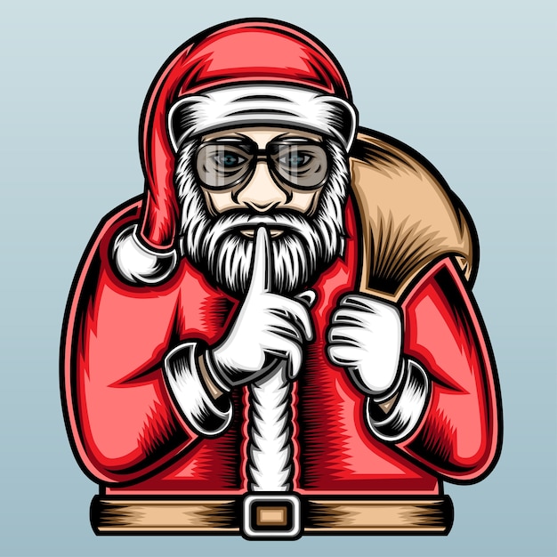 Santa claus bring a sack. Premium vector