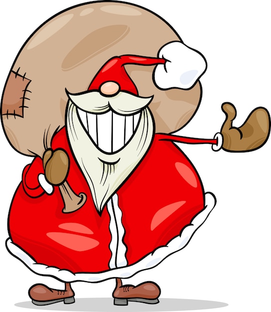 Vector santa claus cartoon christmas illustration