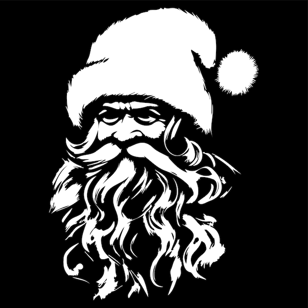 Santa claus cartoon images hand drawn vector black and white clip art