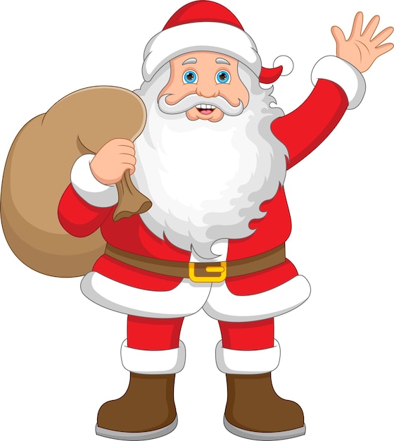 Santa Claus cartoon waving