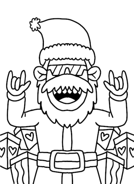 Santa Claus Christmas Doodle Coloring page