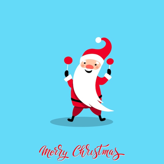 Santa Claus for Christmas and New Year Cheerful hand drawn santa Vector illustration