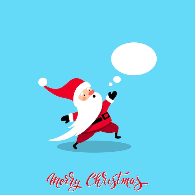 Santa Claus for Christmas and New Year Cheerful hand drawn santa Vector illustration