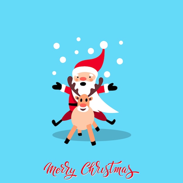 Santa Claus for Christmas and New Year Cheerful hand drawn santa Vector illustration