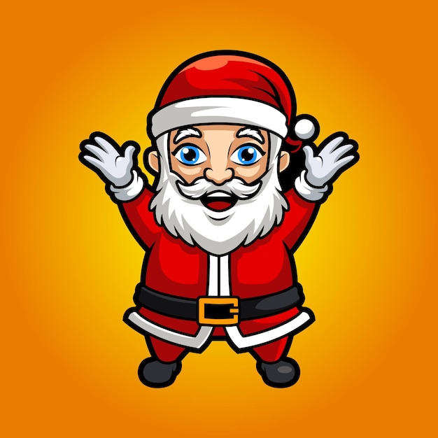 Santa claus christmast, funny mascot vector illustration