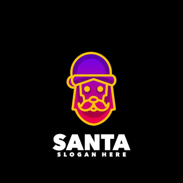 Santa claus colorful logo gradient