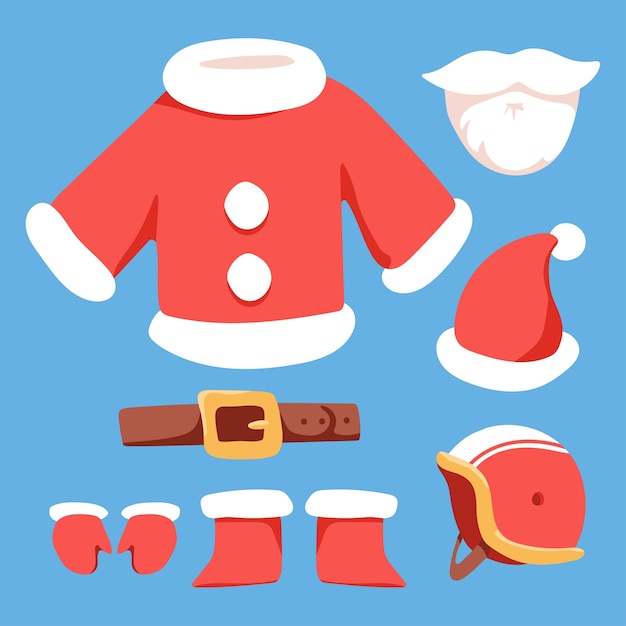 Santa Claus costume elements set