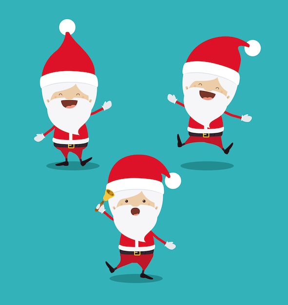 santa claus cute group character