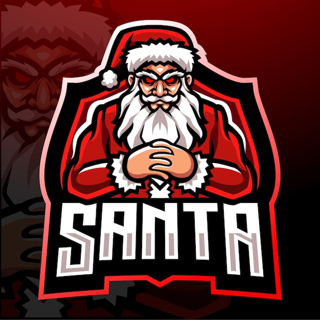 Santa claus esport logo mascot design