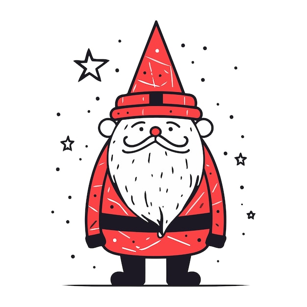 Santa Claus flat vector illustration Merry Christmas and Happy New Year