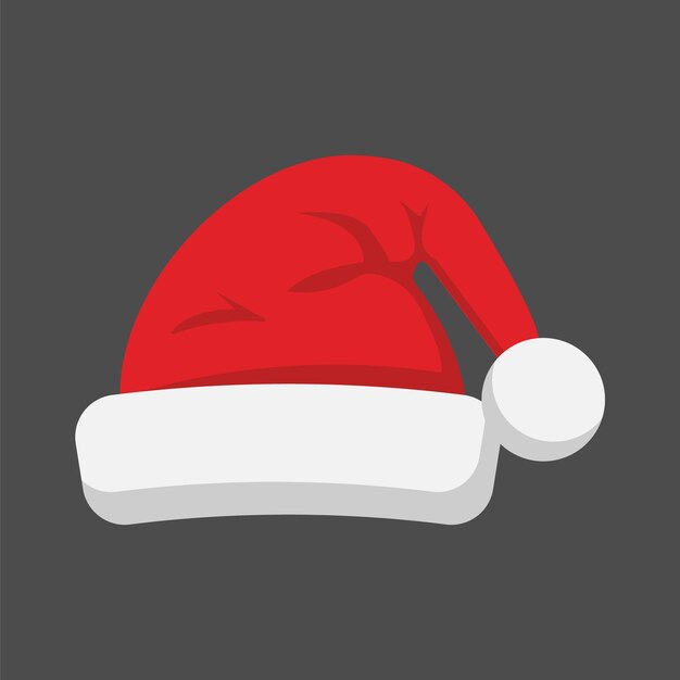 Santa Claus hat flat style icon Vector illustration