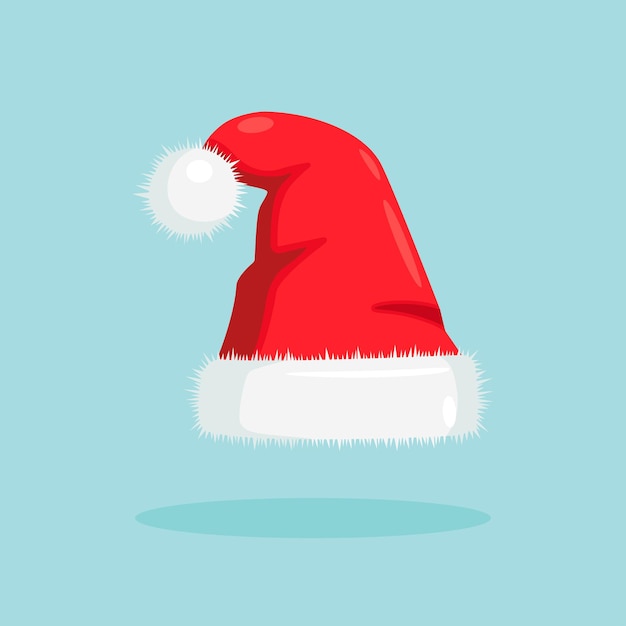 Santa claus hat. Red cap for celebration christmas