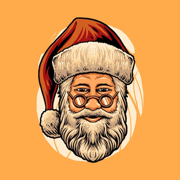 Santa Claus Head Illustration