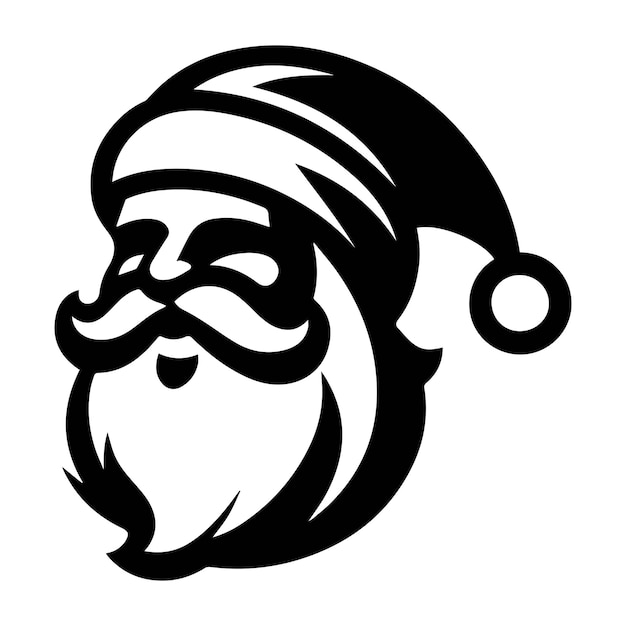 Vector santa claus head silhouette vector eps file