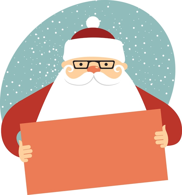 Santa Claus holding empty card