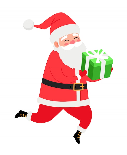 Santa Claus holding gift box