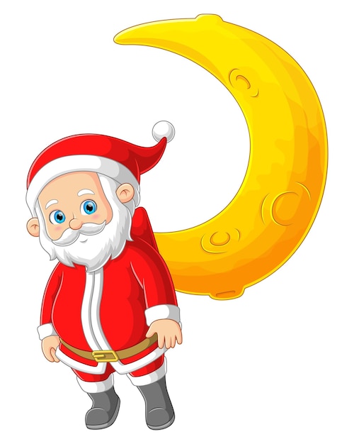 The Santa claus is stuck at moon while delivering gifts to children